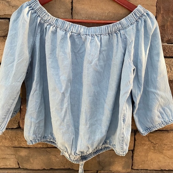 ASOS River Island Tie Front Off the Shoulder Top - Picture 5 of 8